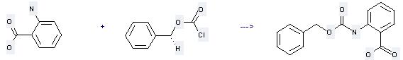 Benzyl chloroformate can be used to produce N-benzyloxycarbonyl-anthranilic acid at the ambient temperature